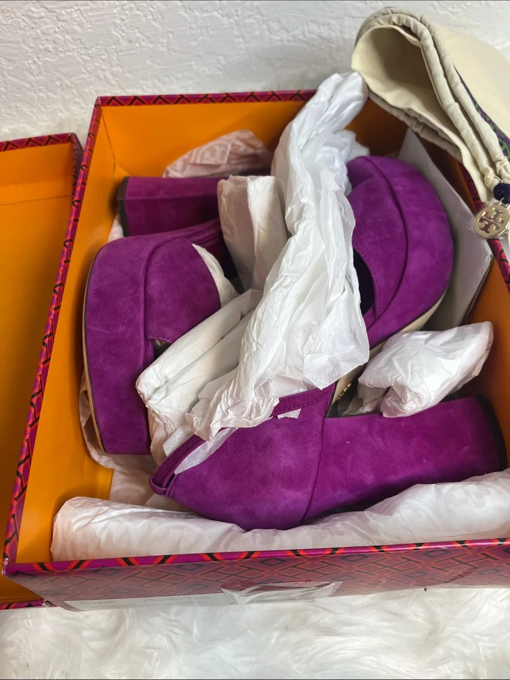 Tory Burch Fuchsia Suede Platform Block Heel Sandals